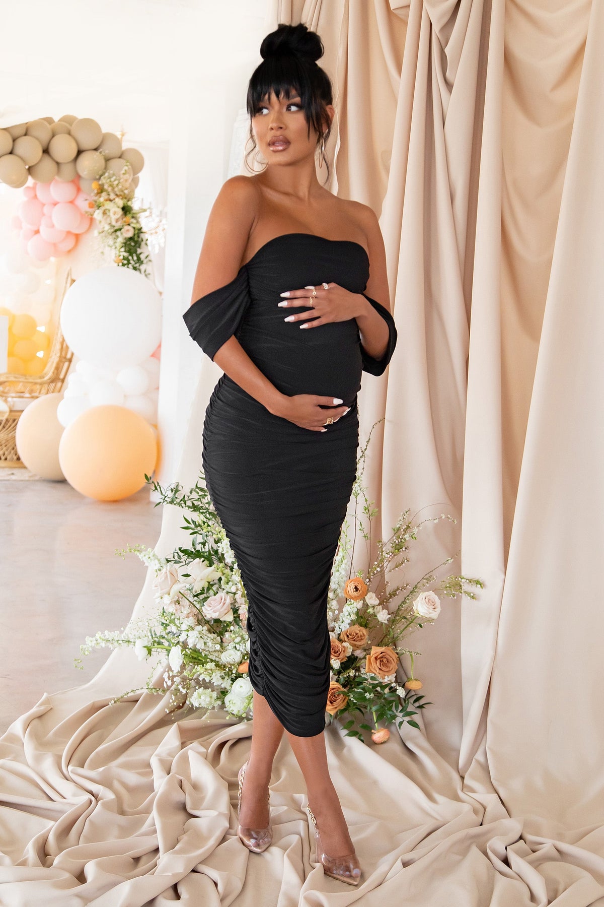 Black maternity dress outlet for photoshoot