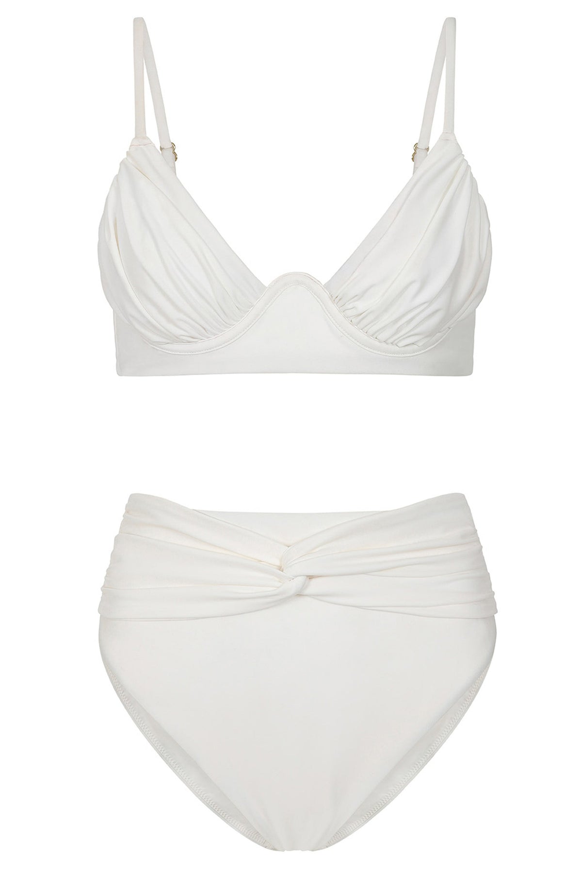 High Tide White High Waisted Twist Front Bikini Bottoms – Club L London -  IRE