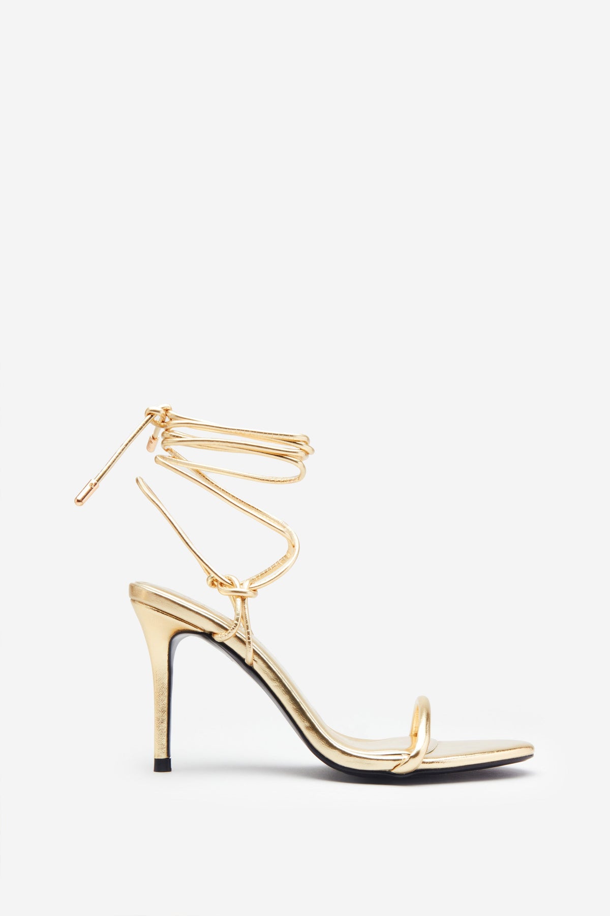 Metallic gold outlet strappy heels