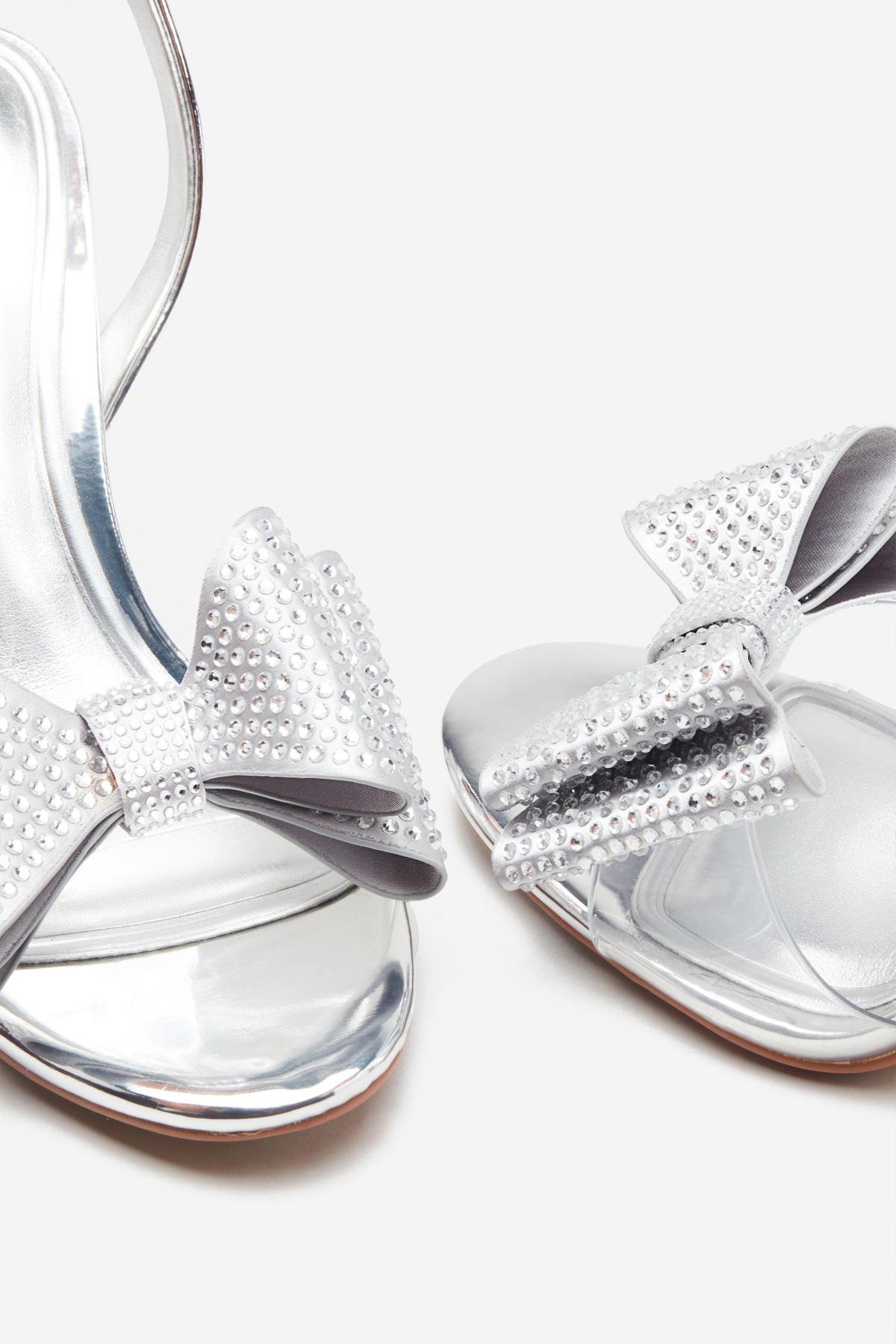 Metallic silver cheap sandals heels