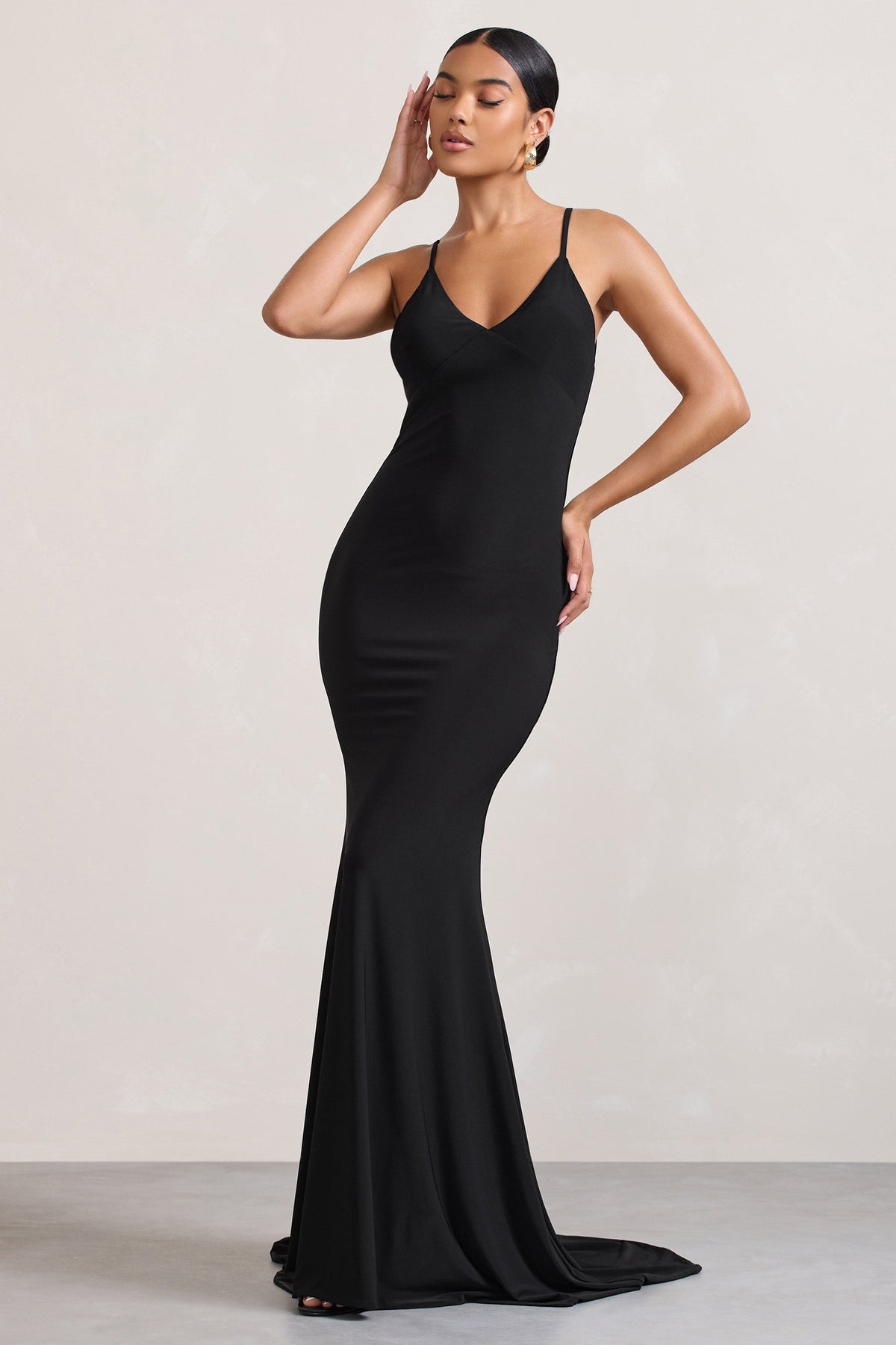 V neck hotsell fishtail dress