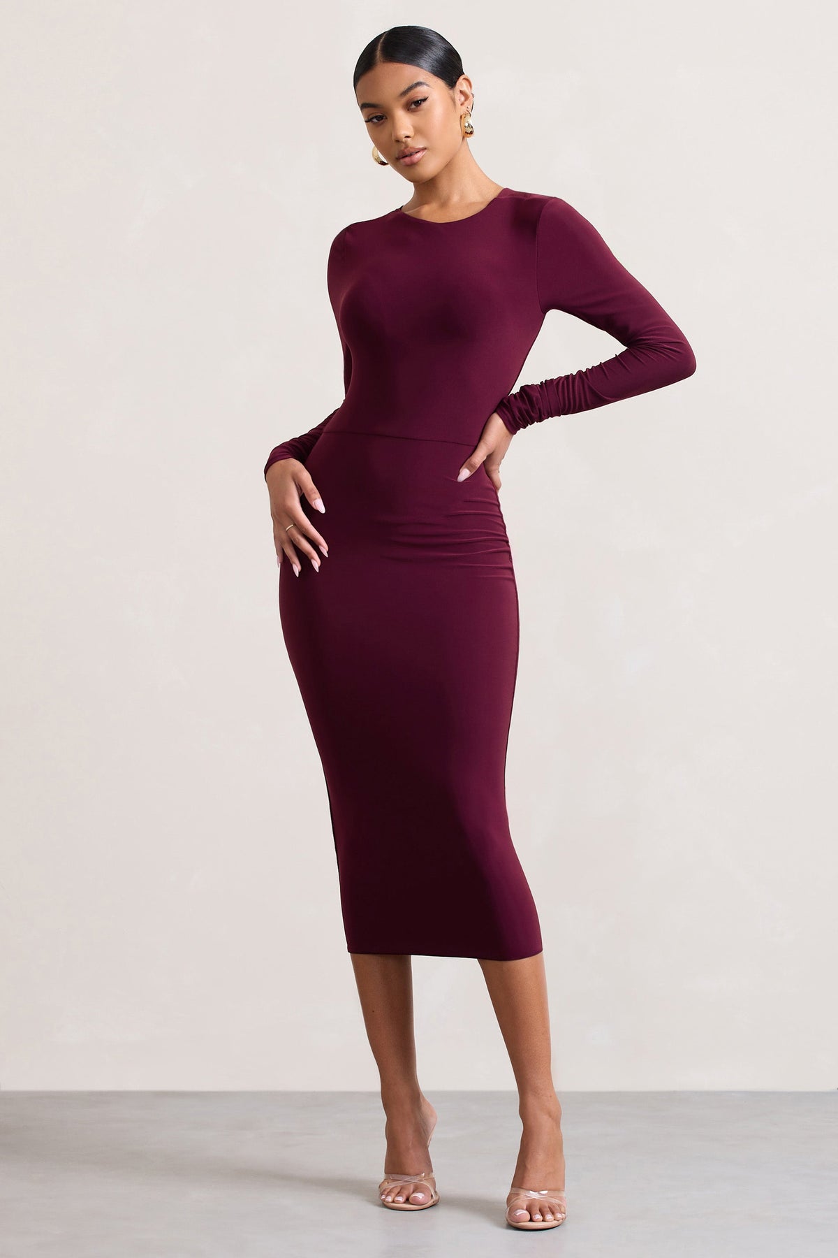 Full sleeve bodycon midi fashion dress