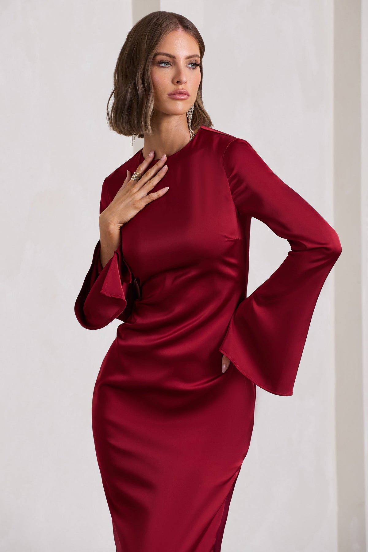 Long wine sale colored dress