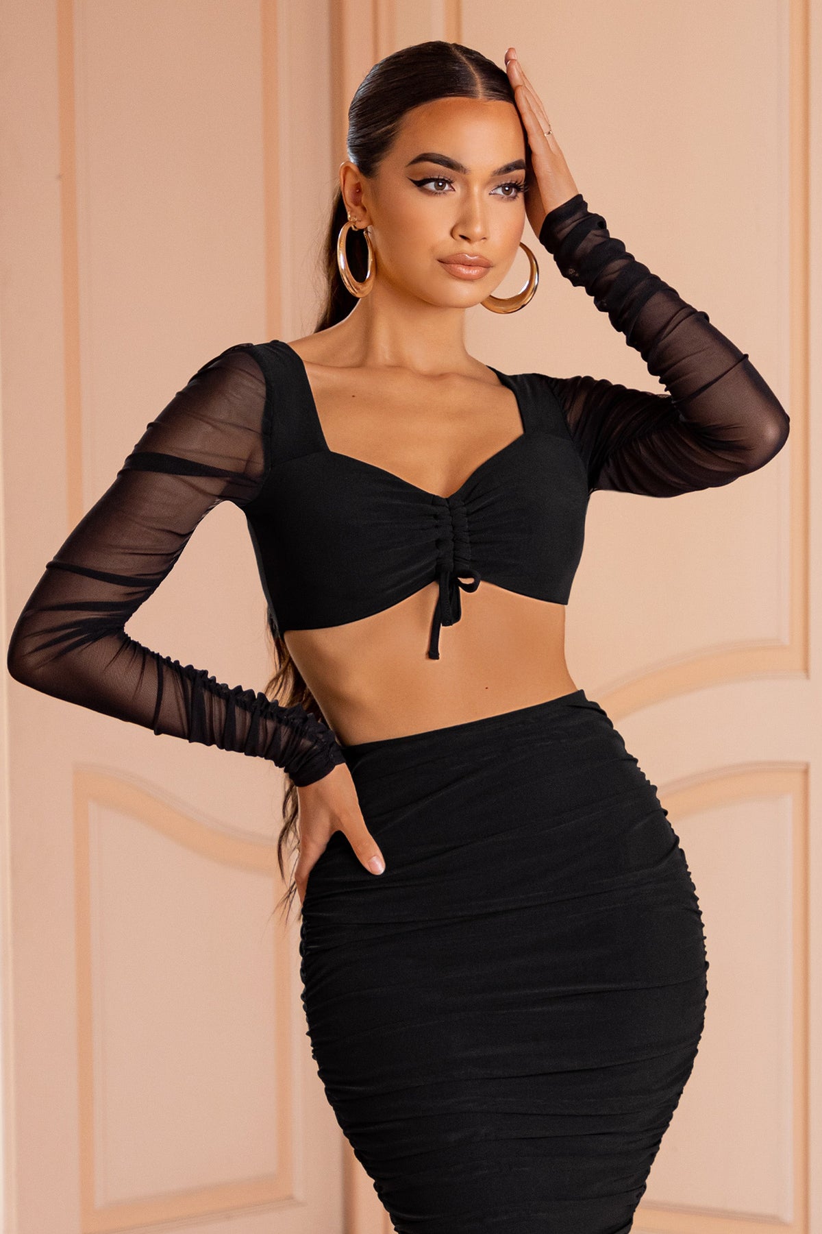 Mesh skirt and top sale