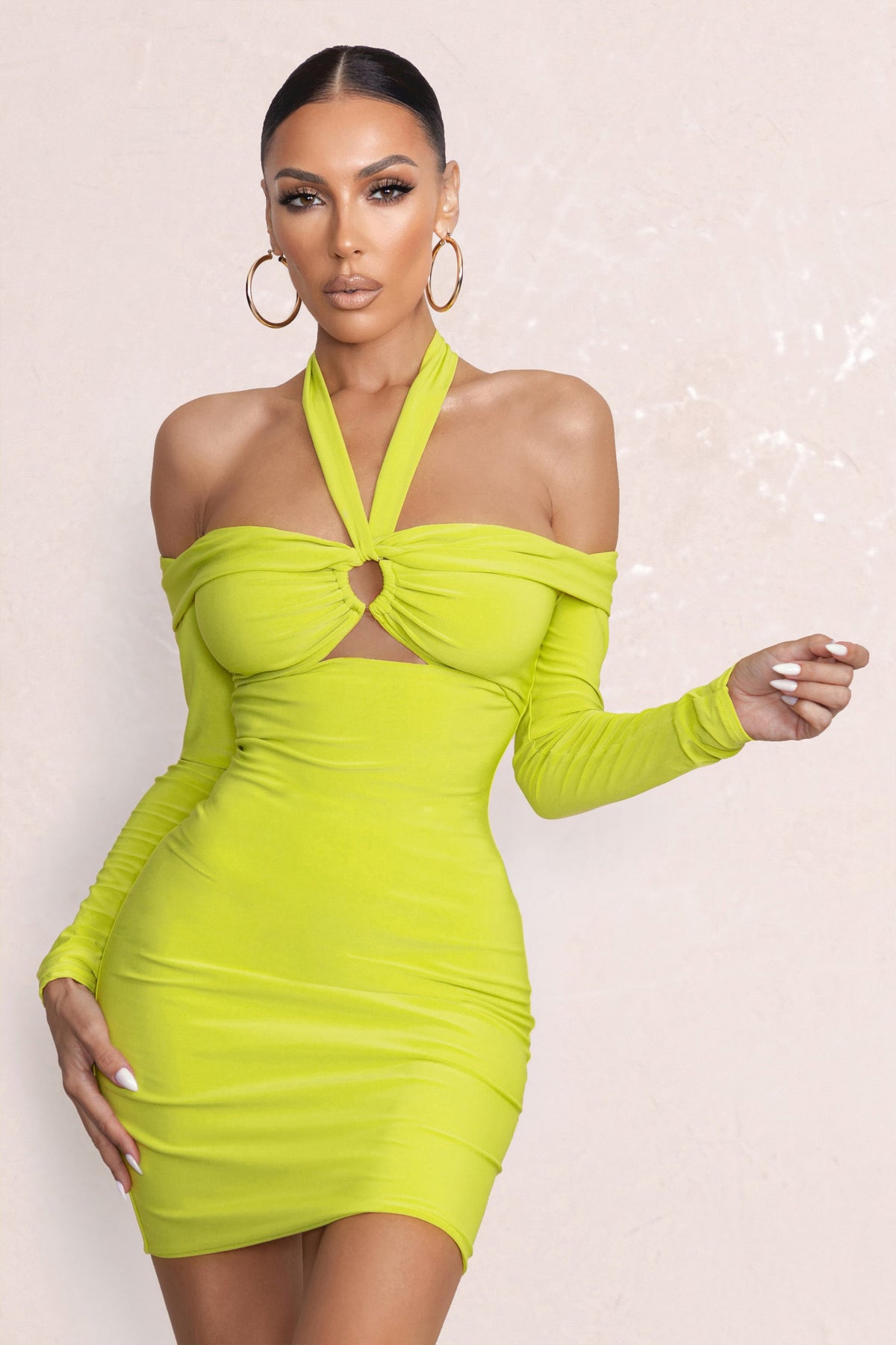 Neon green short outlet dress