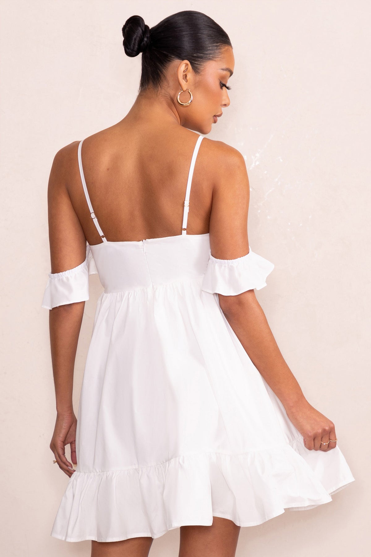 White cami mini store dress