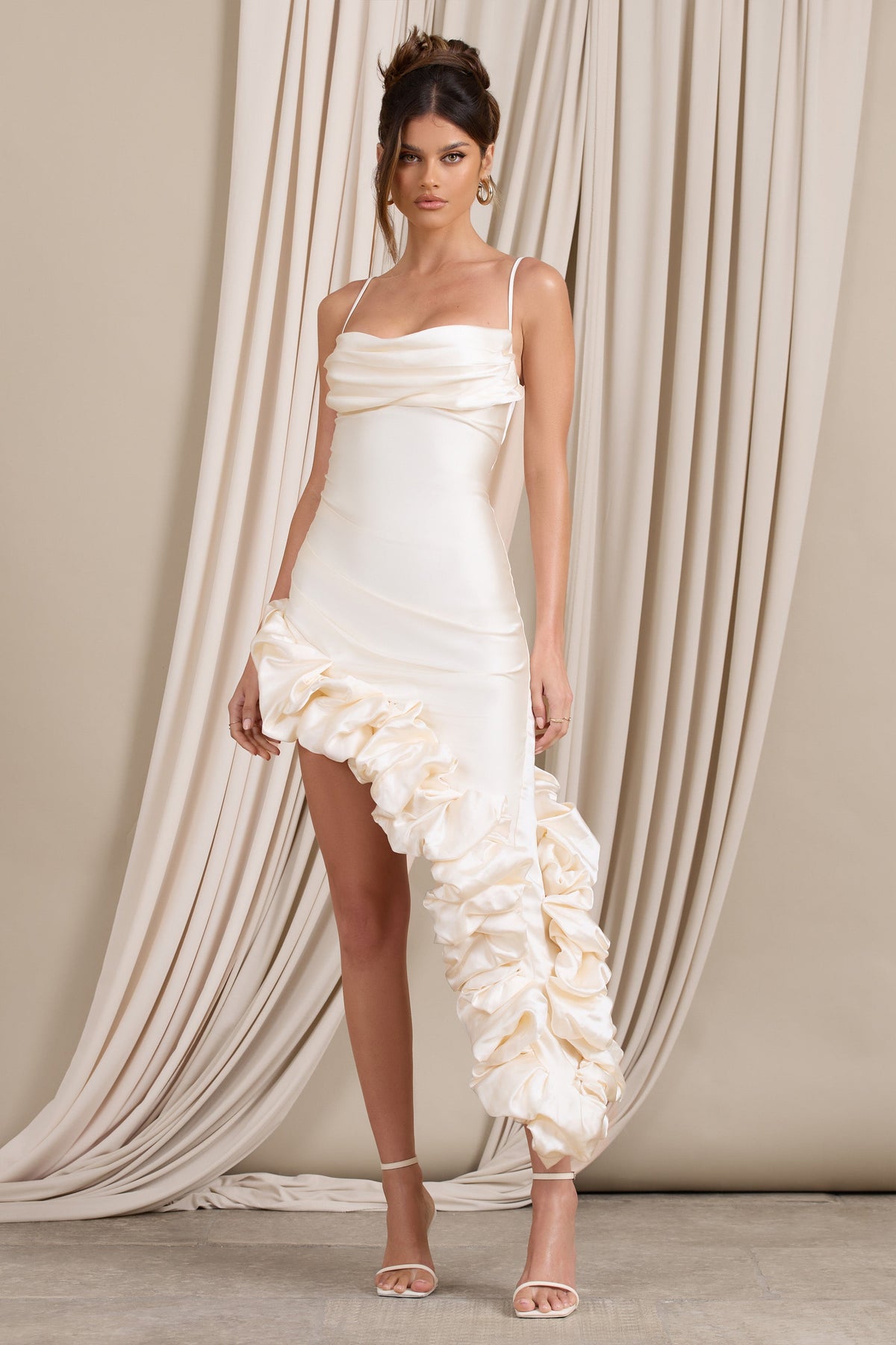 Asymmetrical on sale ruffle gown