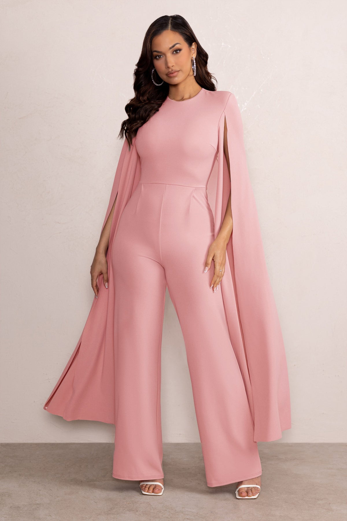 Pink jumpsuit hotsell with cape